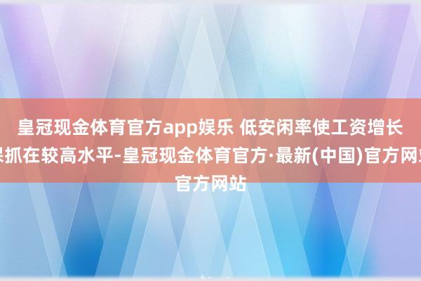 皇冠现金体育官方app娱乐 低安闲率使工资增长保抓在较高水平-皇冠现金体育官方·最新(中国)官方网站