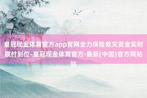 皇冠现金体育官方app官网全力保险救灾资金实时拨付到位-皇冠现金体育官方·最新(中国)官方网站